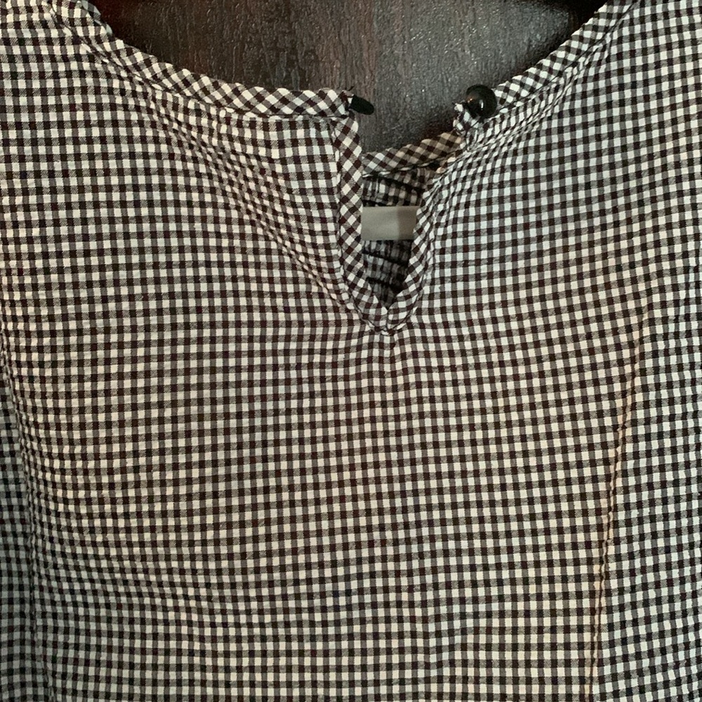 Women's Black and White Gingham Top - Picture 4 of 5